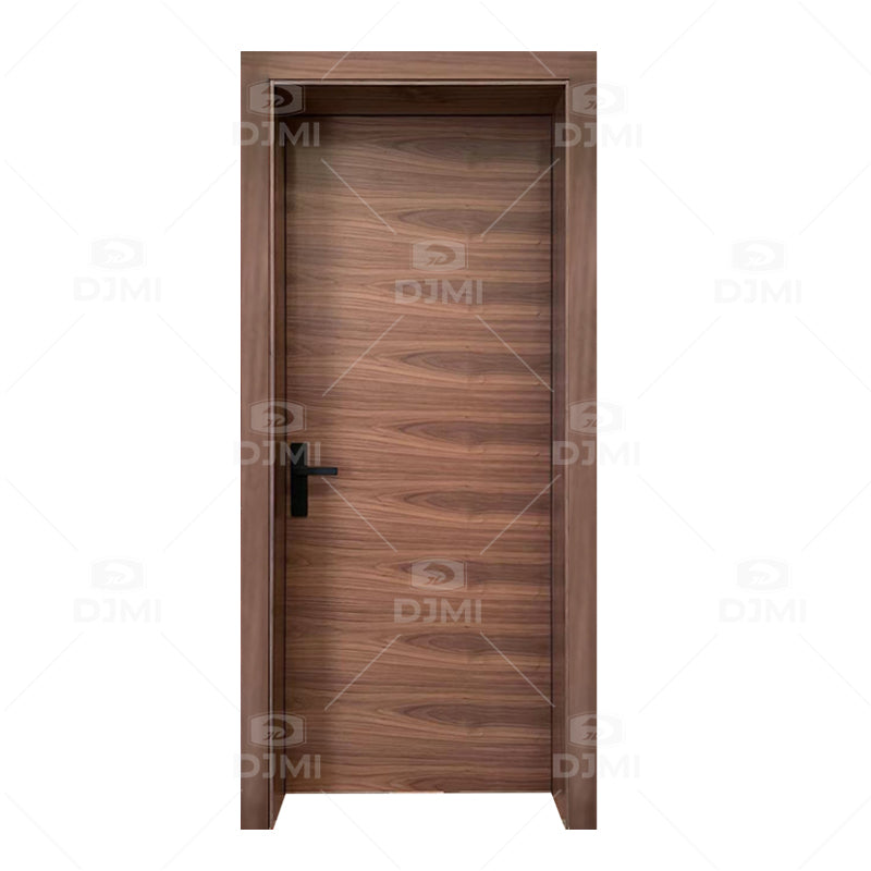 European Luxury Apartment Wooden Room Interior Doors Flush Series Wood Veneer MDF Wooden Door