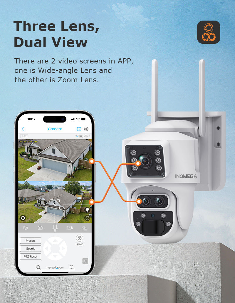 New Product4G Solar Camera Dual Lens Screen Gun Ball Trinocular152x Zoom Outdoor HD
