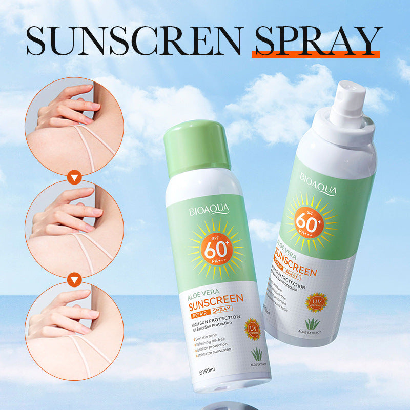 BIOAOUA Aloe Vera Sunscreen Sunscreen Isolation Refreshing Three-in-One Sunscreen Spray Wholesale