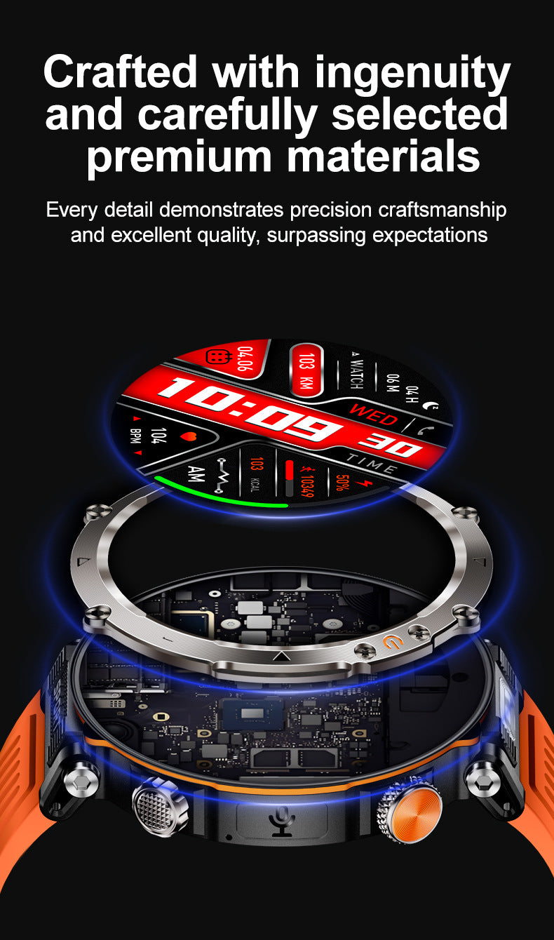 HT30Smart Watch Bluetooth Call True Heart Rate Step Count Sleep Monitoring Deep Waterproof Flashlight Sports Three-Proof