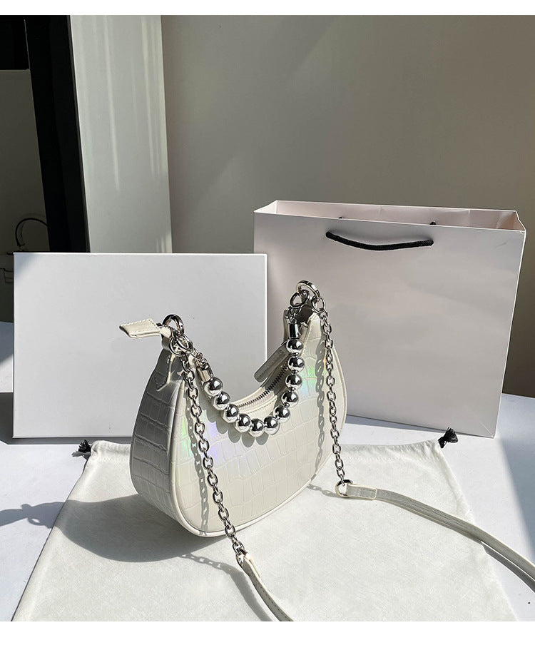 Spring ins Niche New Style Underarm Bag Versatile New Single Shoulder Crossbody Bag for Women Light Luxury Stone Pattern Women's Bag