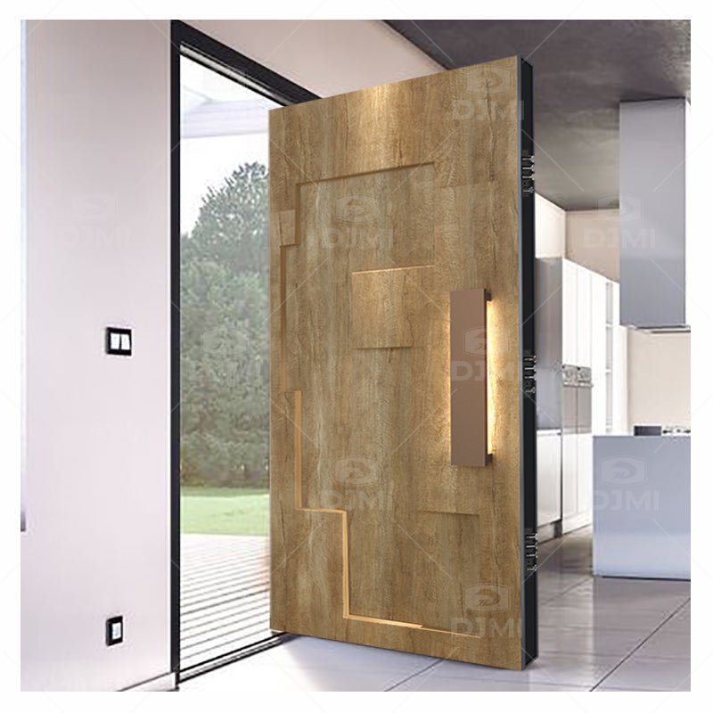 DJMI Newest High Quality Solid Wood Pivot Entry Door US Villa Customizable