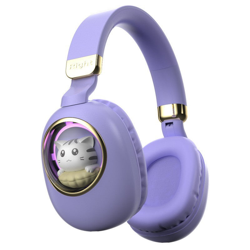 Head-mounted Bluetooth Wireless Earphones Cute Cartoon Cat Full Ear Long Battery Life Support Customization Noise Reduction Cat Ear
