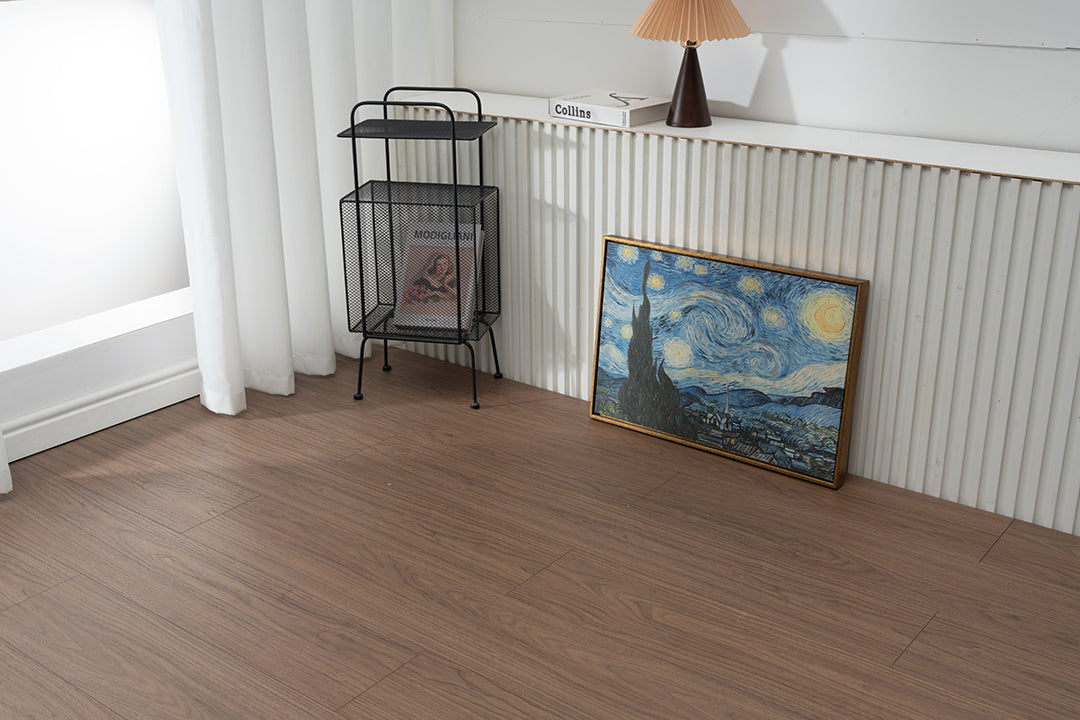 JX8101 Diamond Coating Full Birch Multi-layer Core Black Walnut Grain  Clicklock Engineered Flooring