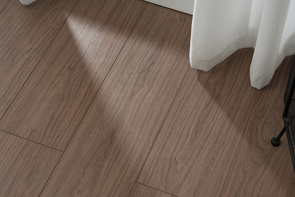 JX8101 Diamond Coating Full Birch Multi-layer Core Black Walnut Grain  Clicklock Engineered Flooring