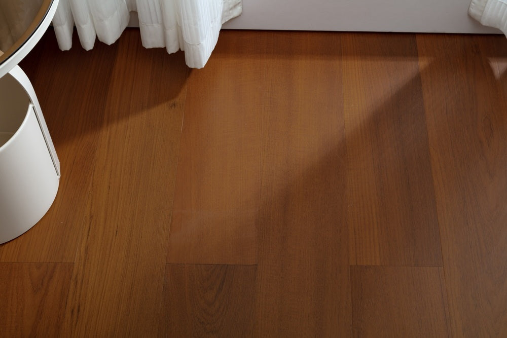 SK 1209 Full Birch Multi-layer Core Solid Wood Teak Veneer 1.2mm Skid-resistant Lock Joint Engineered Flooring