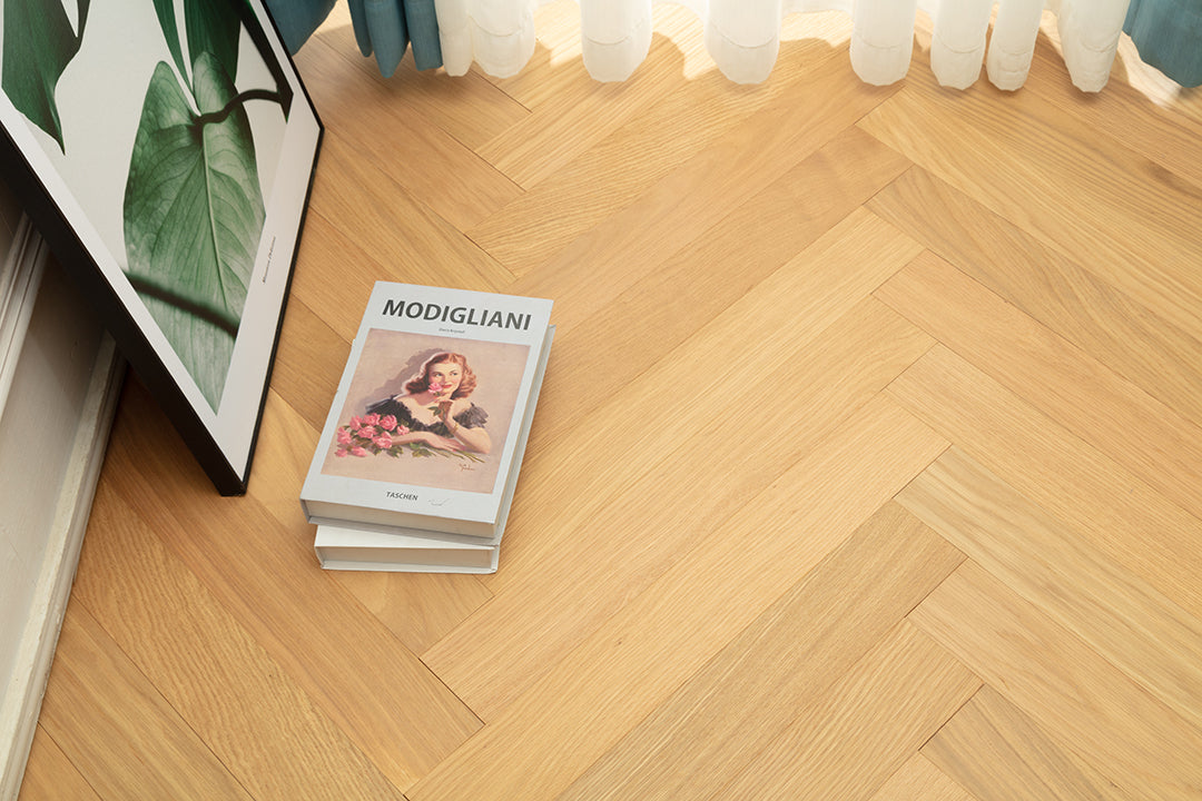 9205 Herringbone Art Parquet  Full Birch Multi-layer Core Solid Wood Oak Veneer Clickblock Joint Engineered Flooring