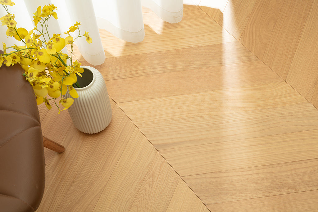 9505 Chevron Art Parquet Full Birch Multi-layer Core Solid Wood Oak Veneer Clickblock Joint Engineered Flooring