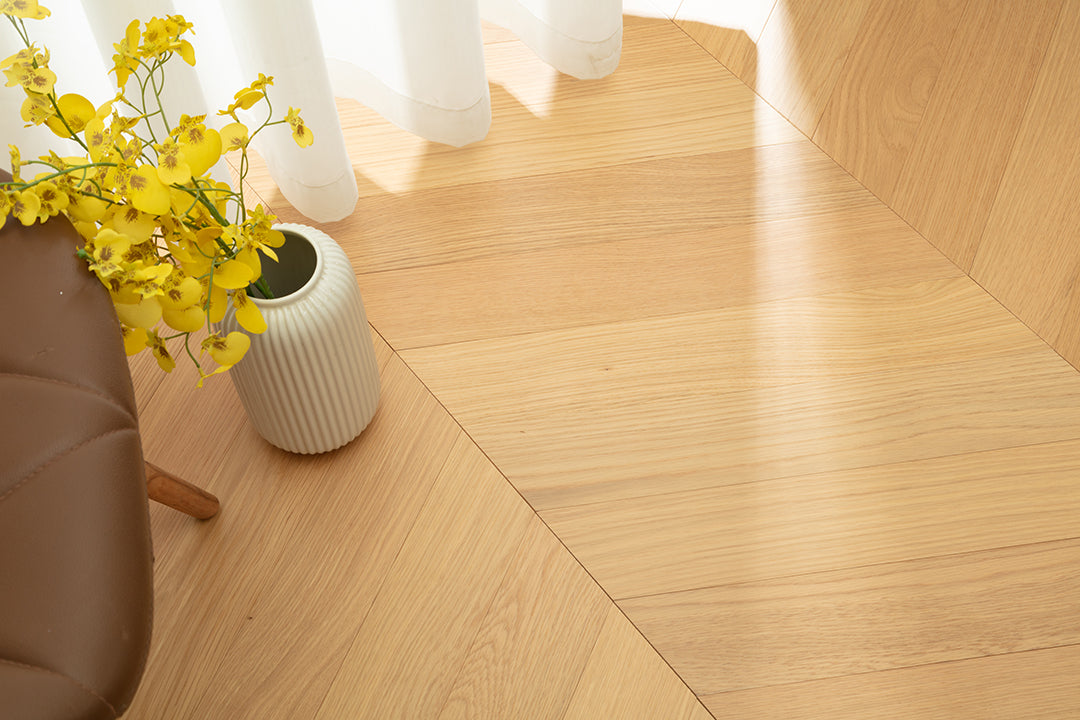 9505 Chevron Art Parquet Full Birch Multi-layer Core Solid Wood Oak Veneer Clickblock Joint Engineered Flooring