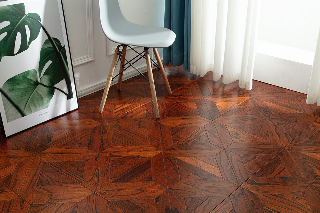 9101 Art Parquet Full Birch Multi-layer Core Solid Wood  Veneer  Skid-resistant Flush Joint Engineered Flooring