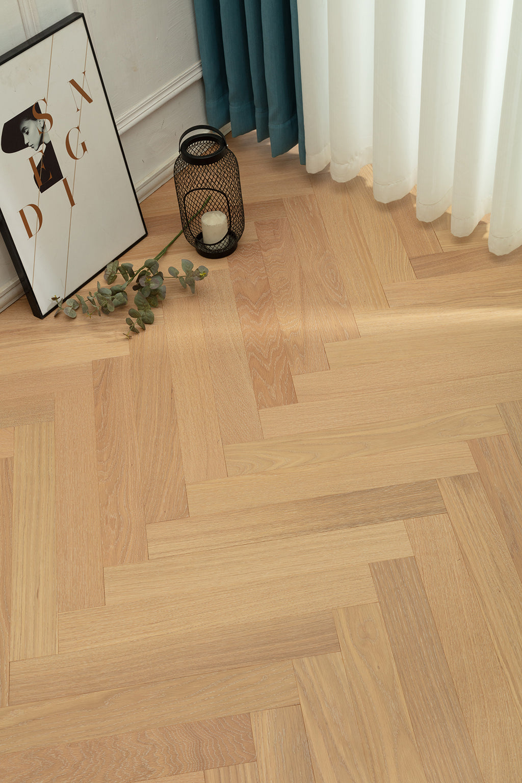 9206 Herringbone Art Parquet  Full Birch Multi-layer Core Solid Wood Oak Veneer Brushed Clickblock Joint Engineered Flooring