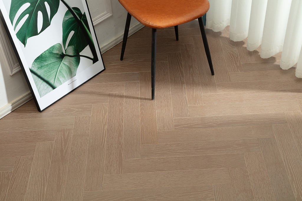 9211 Herringbone Art Parquet  Full Birch Multi-layer Core Solid Wood Oak Veneer Brushed Clickblock Joint Engineered Flooring