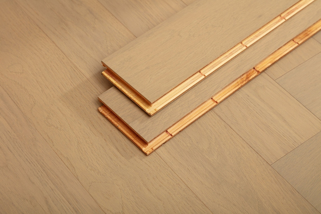9230 Herringbone Art Parquet Full Birch Multi-layer Core Solid Wood Oak Veneer Brushed Clickblock Joint Engineered Flooring