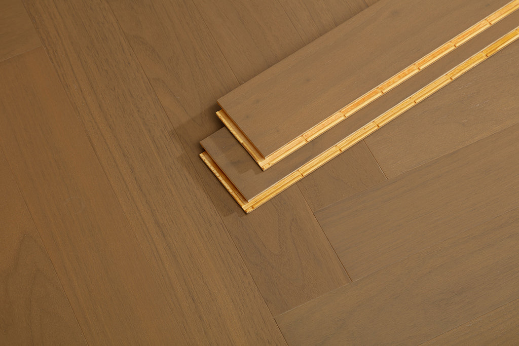 9235 Herringbone Art Parquet Full Birch Multi-layer Core Solid Wood Black Walnut Veneer Clickblock Joint Engineered Flooring