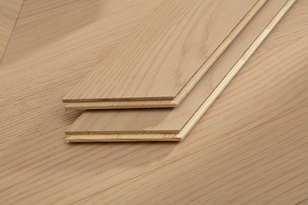 9507 Chevron Art Parquet Full Birch Multi-layer Core Solid Wood Oak Veneer Brushed Engineered Flooring