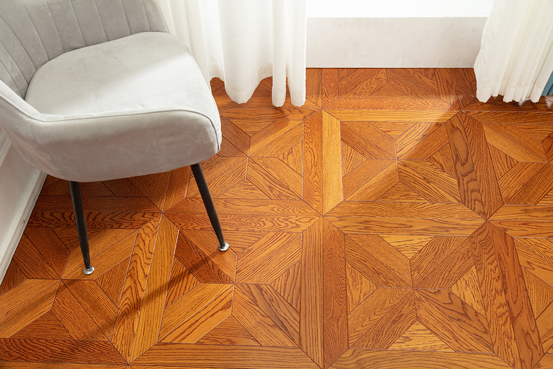 9106 Art Parquet Full Birch Multi-layer Core Solid Wood  Veneer  Skid-resistant Flush Joint Engineered Flooring
