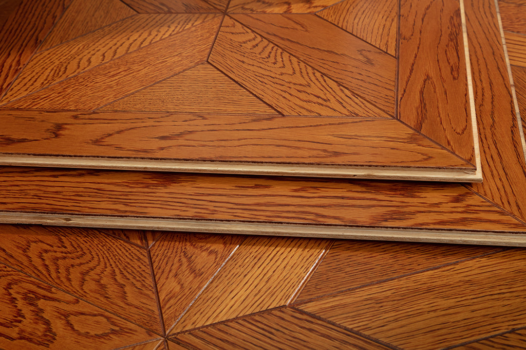 9106 Art Parquet Full Birch Multi-layer Core Solid Wood  Veneer  Skid-resistant Flush Joint Engineered Flooring
