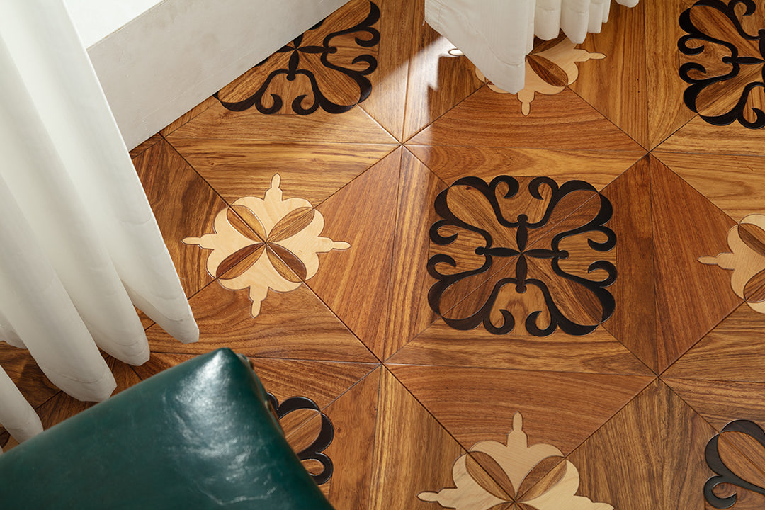 9108 Art Parquet Full Birch Multi-layer Core Solid Wood  Veneer  Skid-resistant Flush Joint Engineered Flooring