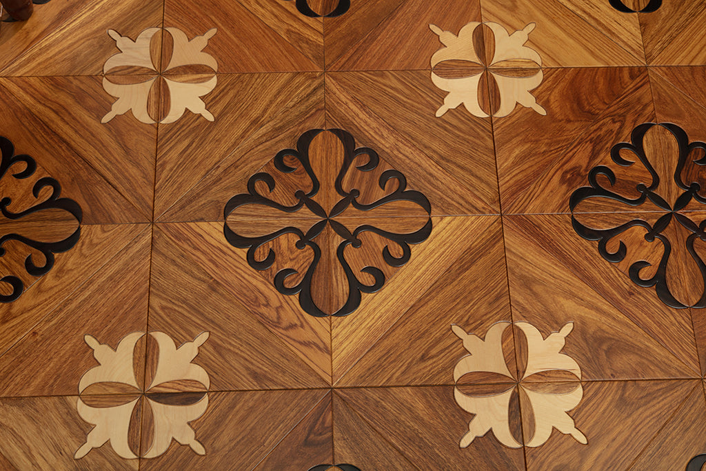 9108 Art Parquet Full Birch Multi-layer Core Solid Wood  Veneer  Skid-resistant Flush Joint Engineered Flooring