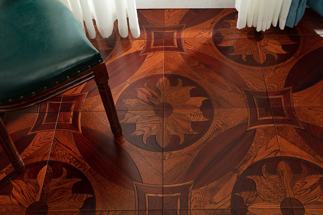9109 Art Parquet Full Birch Multi-layer Core Solid Wood  Veneer  Skid-resistant Flush Joint Engineered Flooring