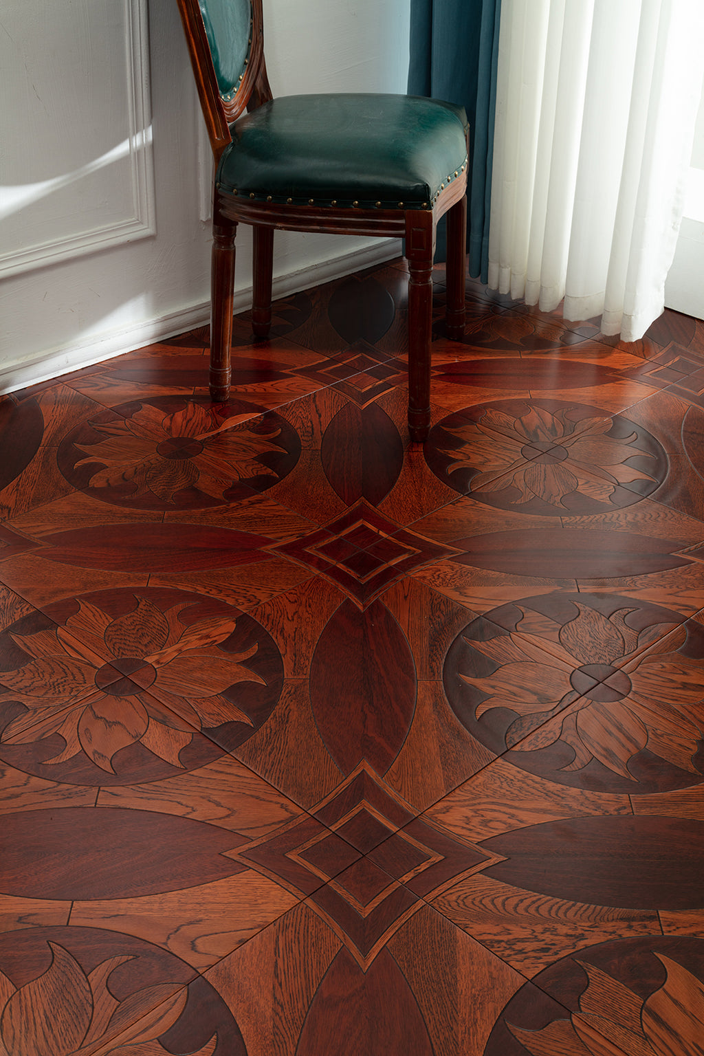 9109 Art Parquet Full Birch Multi-layer Core Solid Wood  Veneer  Skid-resistant Flush Joint Engineered Flooring