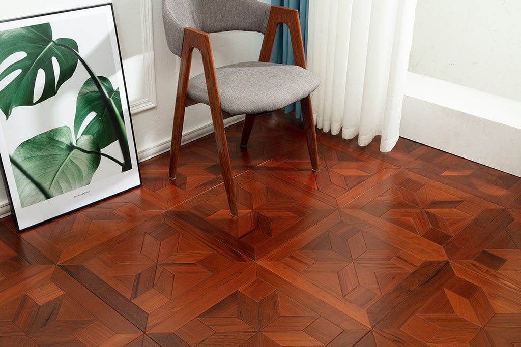 9110 Art Parquet Full Birch Multi-layer Core Solid Wood  Veneer  Skid-resistant Flush Joint Engineered Flooring