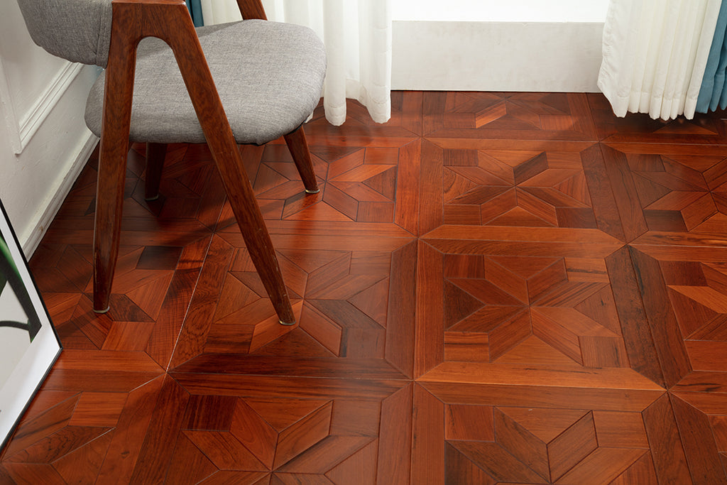 9110 Art Parquet Full Birch Multi-layer Core Solid Wood  Veneer  Skid-resistant Flush Joint Engineered Flooring