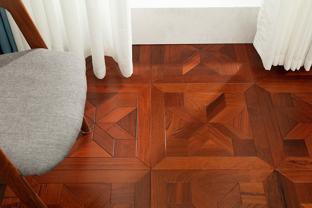 9110 Art Parquet Full Birch Multi-layer Core Solid Wood  Veneer  Skid-resistant Flush Joint Engineered Flooring