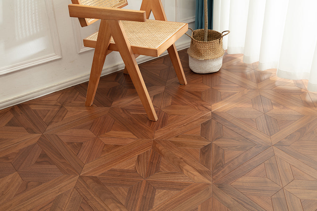 9150 Art Parquet Full Birch Multi-layer Core Solid Wood Veneer Skid-resistant Flush Joint Engineered Flooring