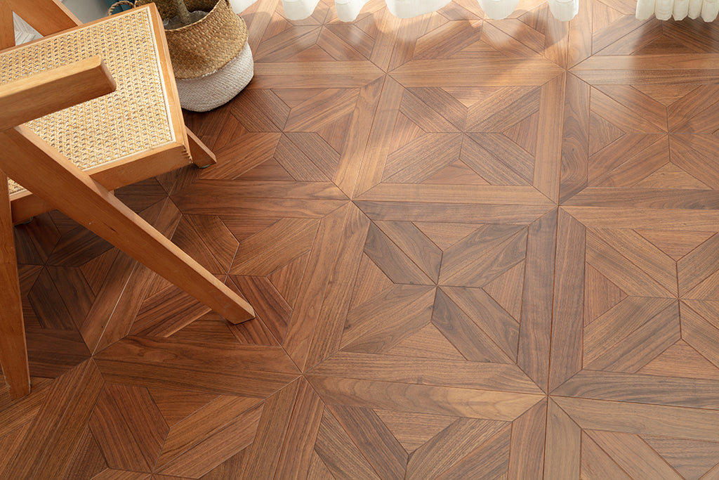 9150 Art Parquet Full Birch Multi-layer Core Solid Wood Veneer Skid-resistant Flush Joint Engineered Flooring