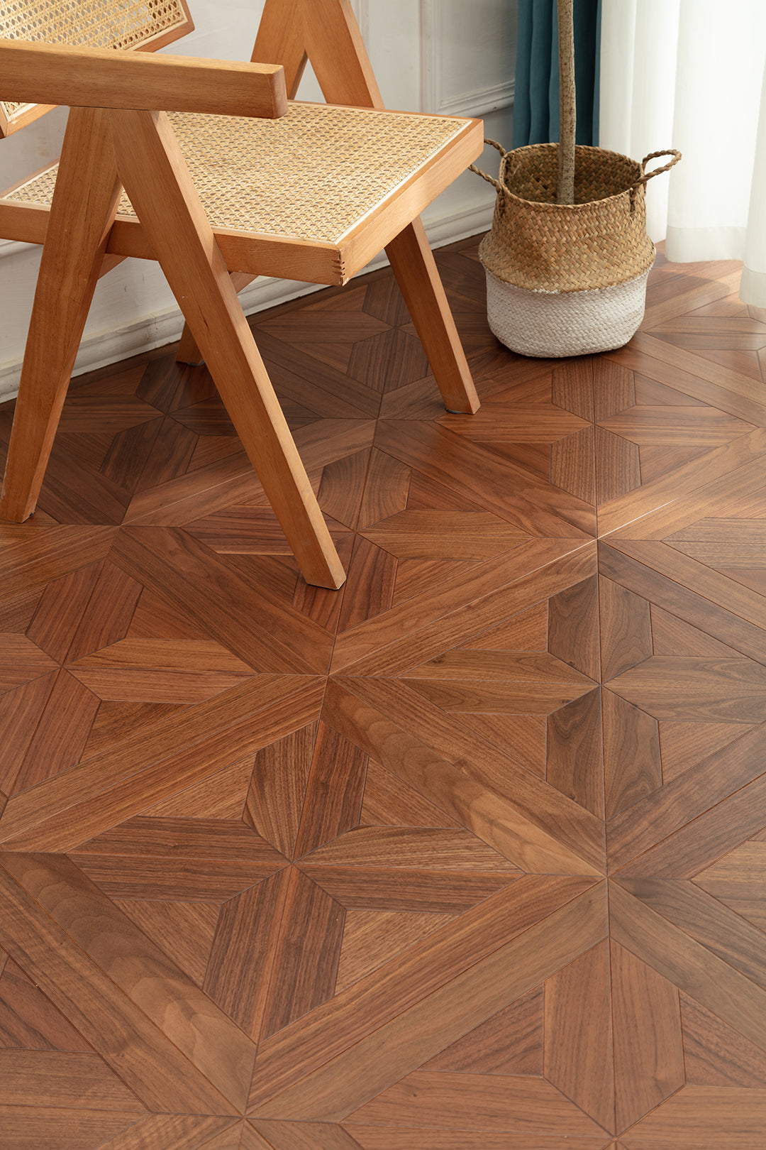 9150 Art Parquet Full Birch Multi-layer Core Solid Wood Veneer Skid-resistant Flush Joint Engineered Flooring