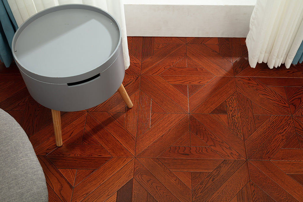9121 Art Parquet Full Birch Multi-layer Core Solid Wood Veneer Skid-resistant Flush Joint Engineered Flooring