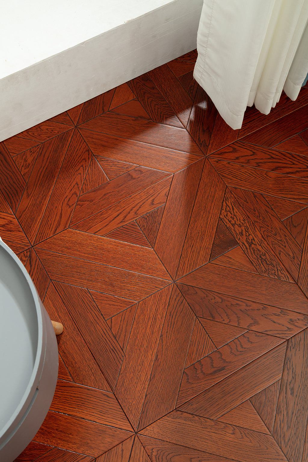 9121 Art Parquet Full Birch Multi-layer Core Solid Wood Veneer Skid-resistant Flush Joint Engineered Flooring