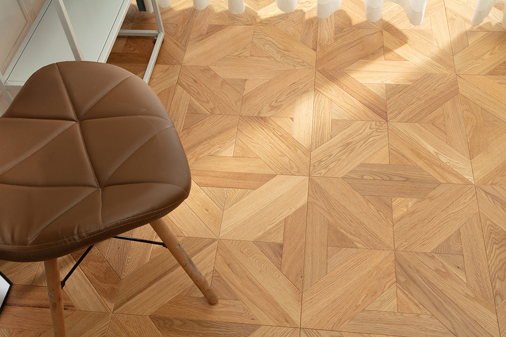 9151 Art Parquet Full Birch Multi-layer Core Solid Wood Oak Veneer Skid-resistant Flush Joint Engineered Flooring