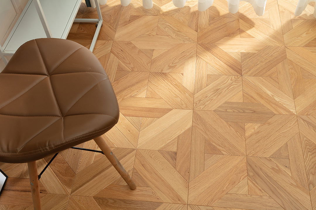 9151 Art Parquet Full Birch Multi-layer Core Solid Wood Oak Veneer Skid-resistant Flush Joint Engineered Flooring