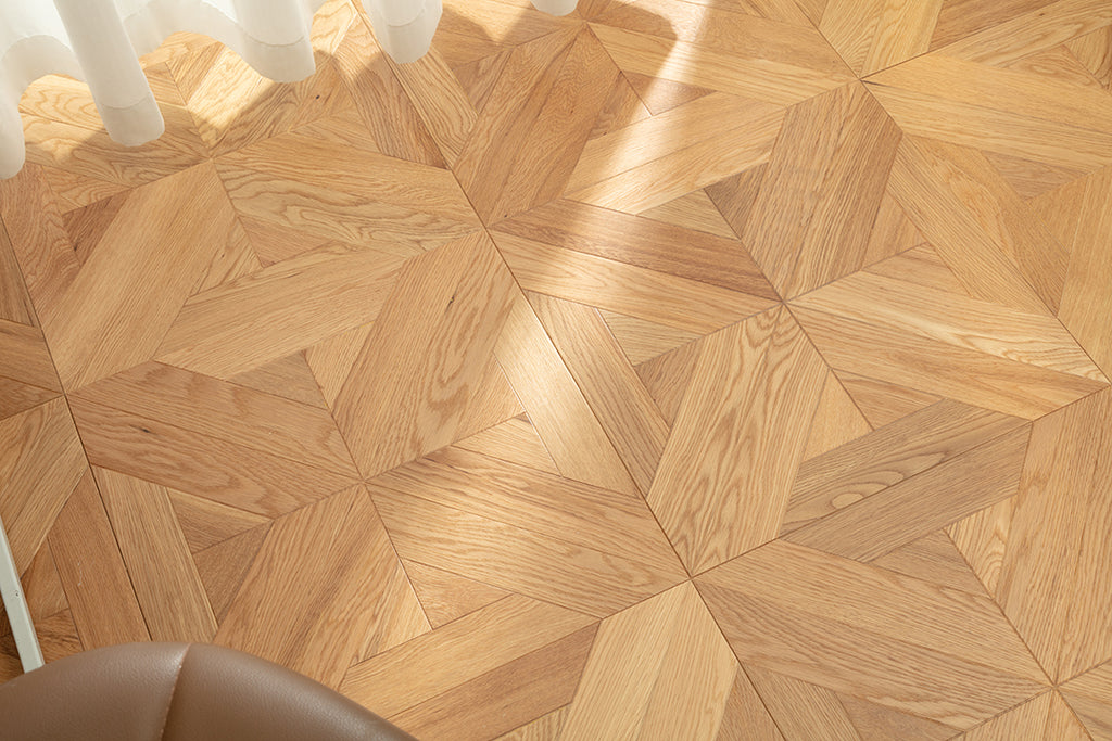 9151 Art Parquet Full Birch Multi-layer Core Solid Wood Oak Veneer Skid-resistant Flush Joint Engineered Flooring