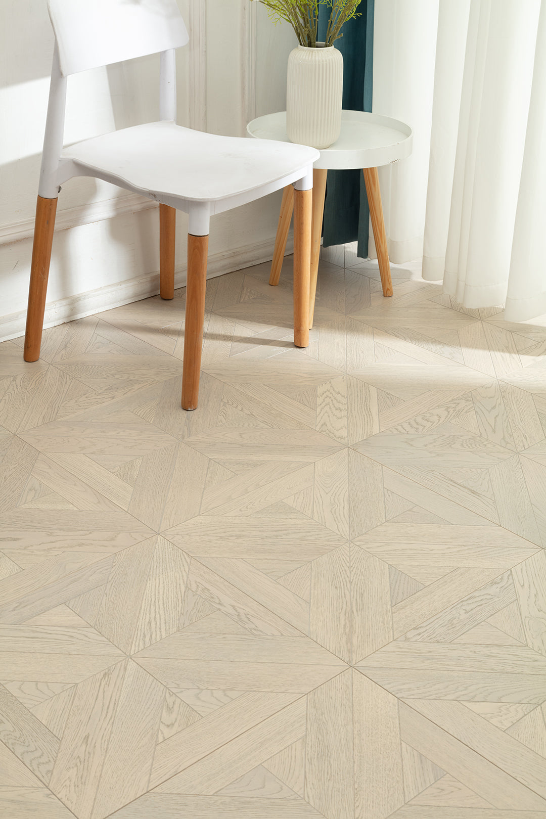 9152 Art Parquet Full Birch Multi-layer Core Solid Wood Oak Veneer Skid-resistant Flush Joint Engineered Flooring
