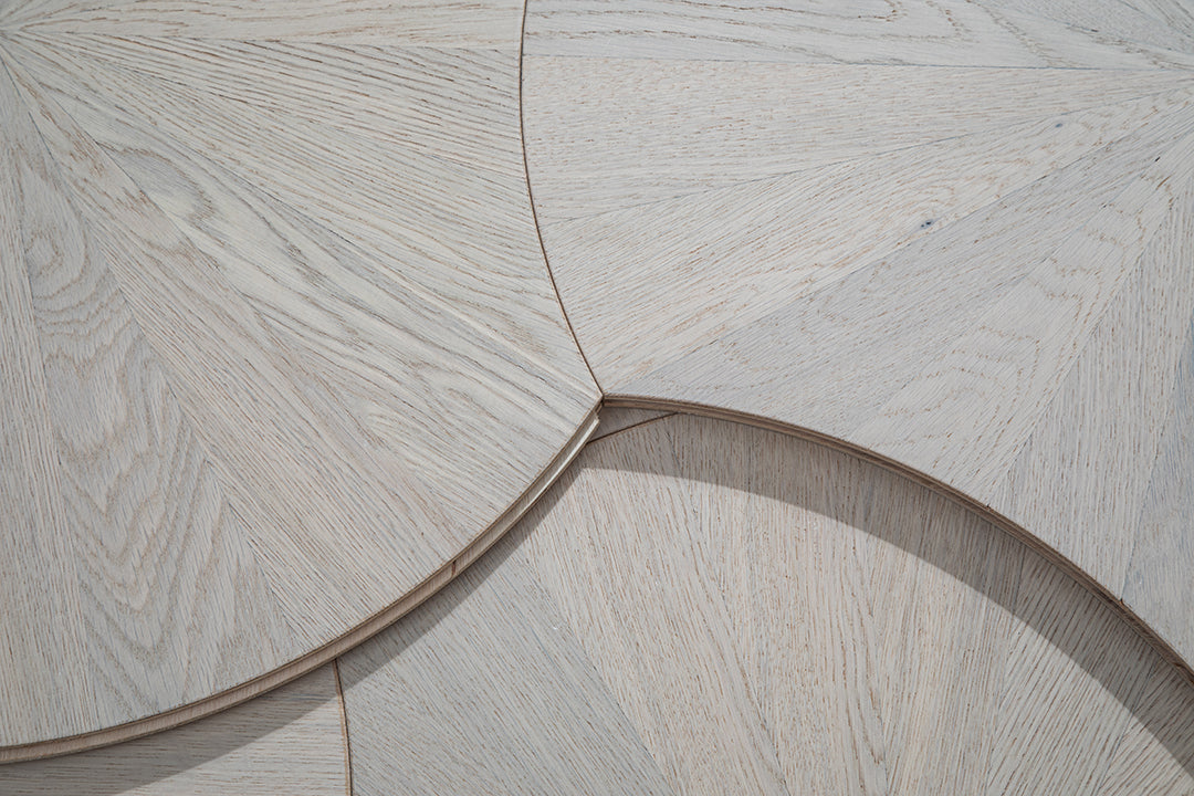 YXPX02 Sunburst Contour Art Parquet Full Birch Multi-layer Core Solid Wood Oak Veneer Flush Joint Engineered Flooring