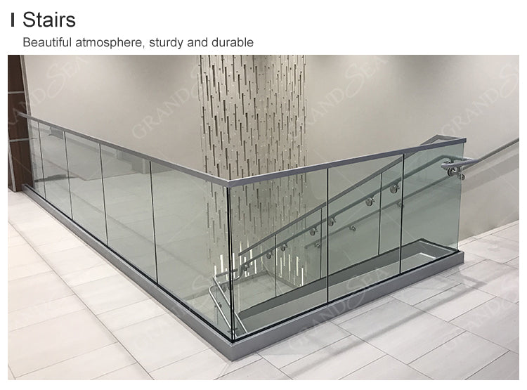Contemporary Design Aluminum Glass Clamp Balcony Balustrades Handrail for Apartment Use