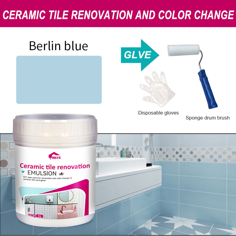 Water-Based Tile Paint Bathroom Floor Tile Color Change Renovation Coating Toilet Glass Wear-Resistant Waterproof Paint Matte