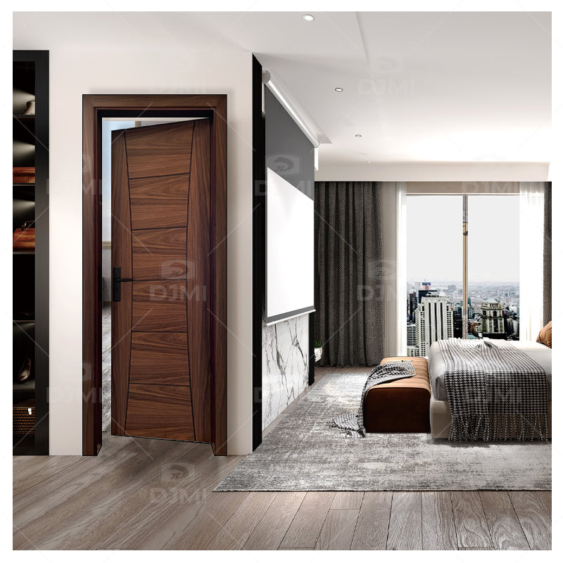Manufacturer Custom High Quality Bedroom Solid Wood Door Design Modern Interior Room Doors Wooden