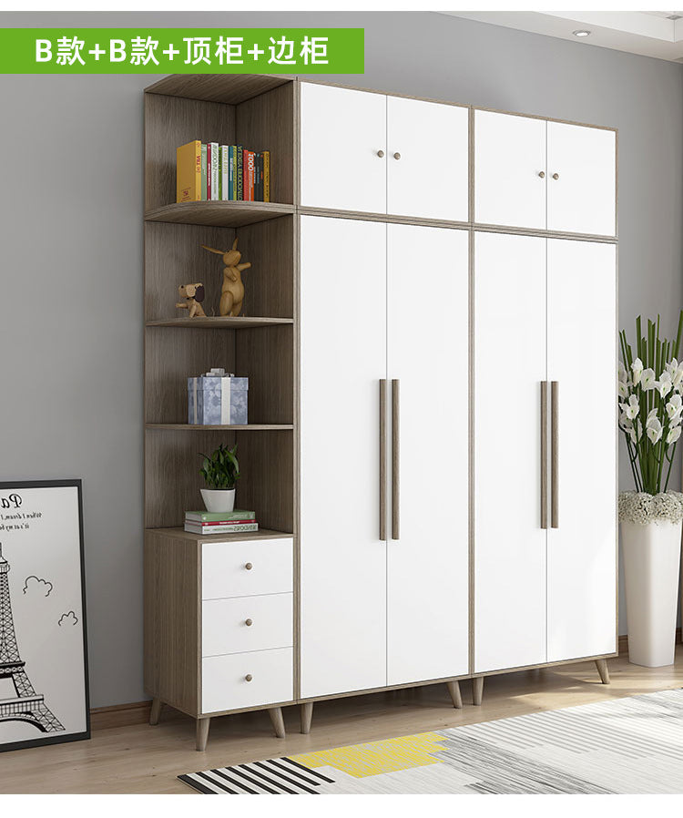 Factory Direct Supply Economical Rental Wardrobe Storage Simple Combination Two-Door Three-Door Panel Storage Apartment Wardrobe