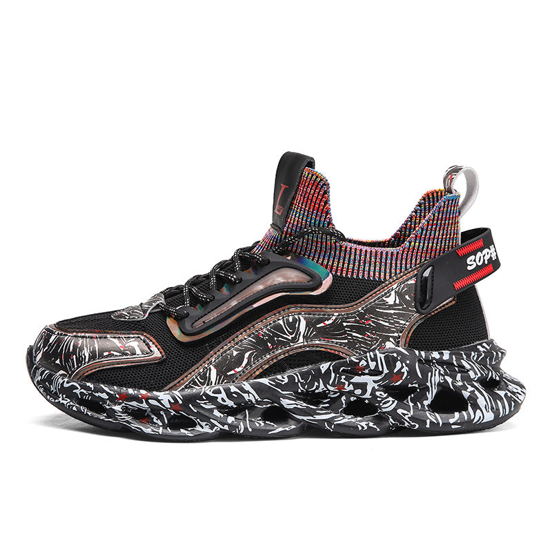 2025Foreign Trade Large Size Breathable Mesh National Trend Casual Sports Shoes with Ultra-light Sole and Height-increasing Fashion Dad Shoes