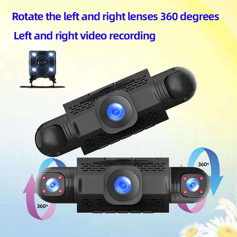 Dash Cam with Four Lenses1080P High-definition infrared night vision four-record simultaneous display dash cam DVR