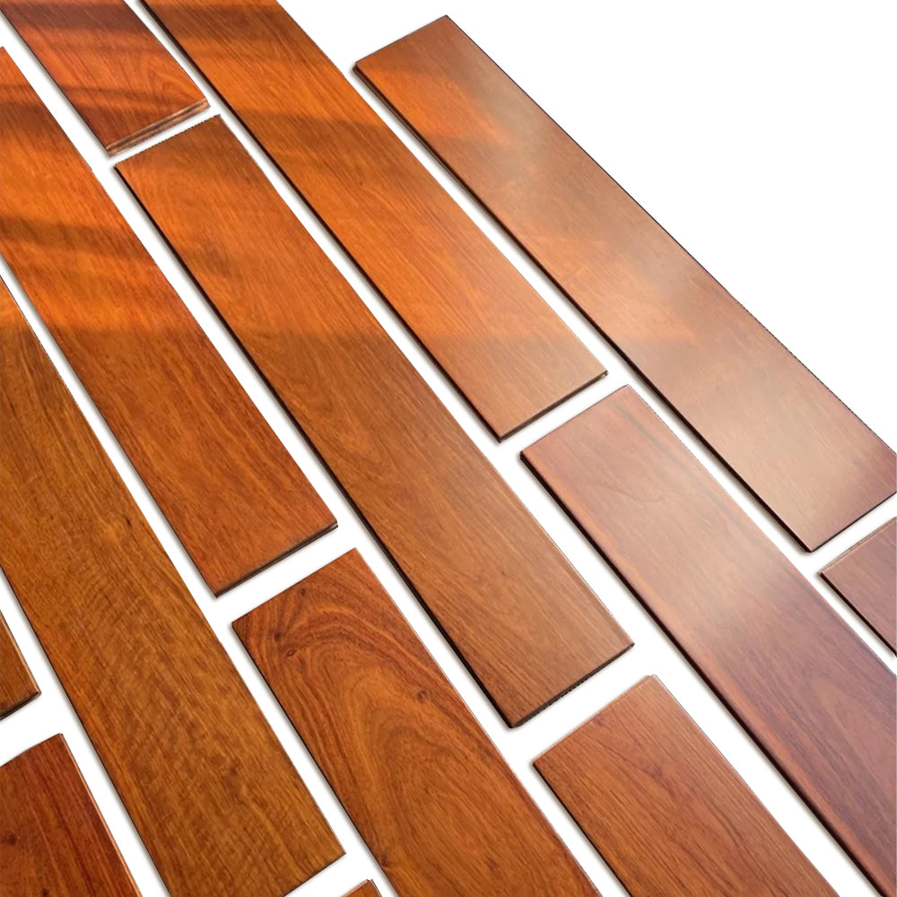 ENF Certified AB Grade Padauk Click Lock Three-Layer Solid Wood Flooring Waterproof Anti-slip for Living Room & Outdoor Use