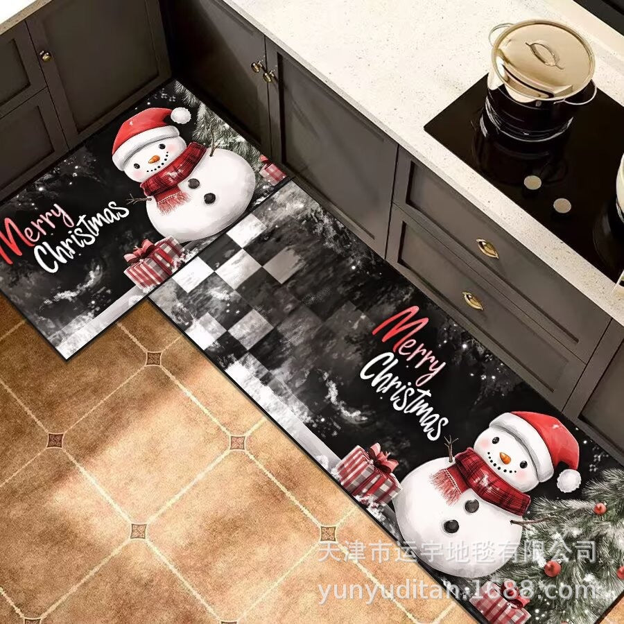 Christmas Carpet Round Living Room Mat Christmas Decoration Atmosphere Mat Christmas Tree Mat Labeling and Shipping