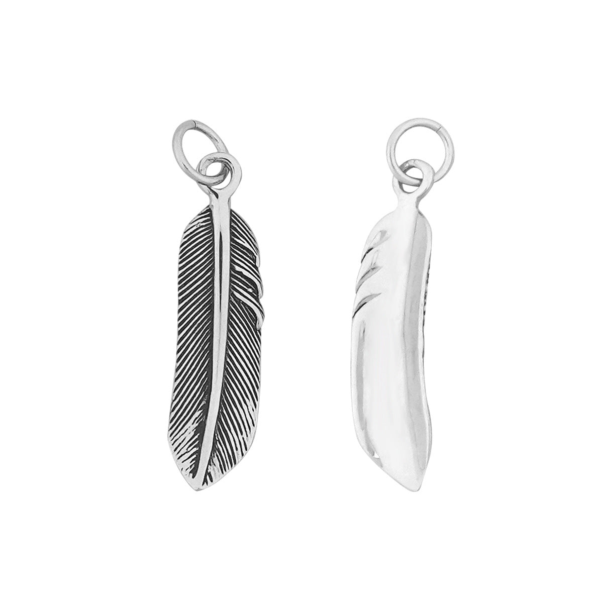 In Stock Stainless Steel Feather Personality Simple Necklace Niche ins Clavicle Chain Sweater Chain Titanium Steel Pendant