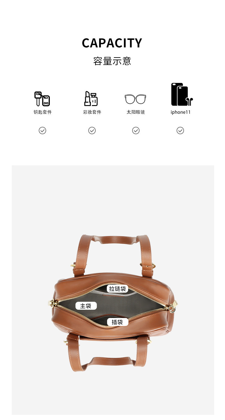 European and American Fashion Women's Bag Large Capacity Handheld Small Square Bag Simple Shoulder Underarm Bag Women's Niche Versatile Crossbody Bag