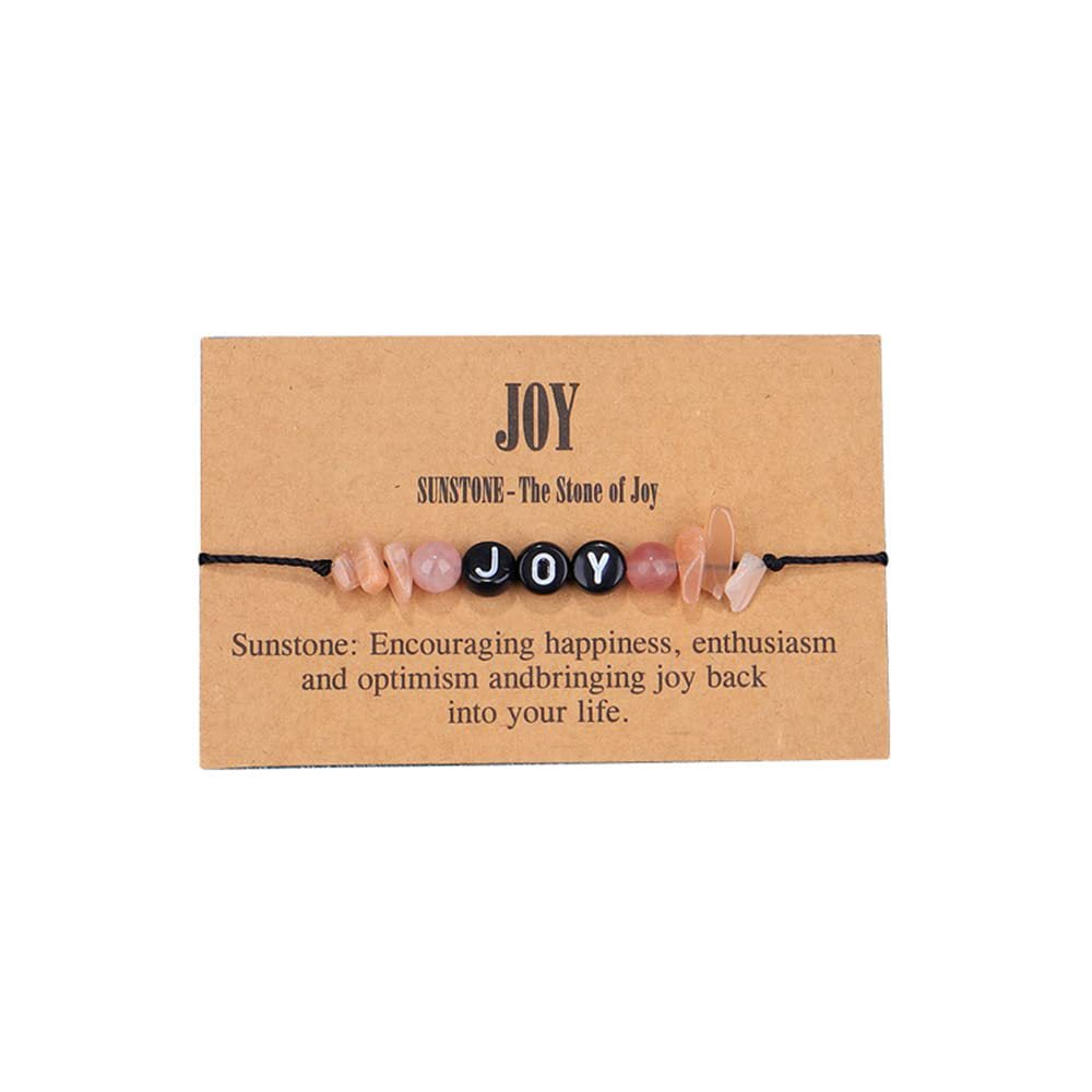 Crystal Crushed Stone Bracelet Handmade Woven Wax Cord Adjustable Women's Tiger Eye White Pine TRUST Letter bracelet