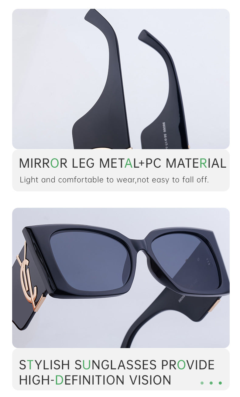 Yang Shulin Style Cat Eye Sunglasses for Women Fashion Large Frame Sunglasses High-end Sun Protection Glasses glasses